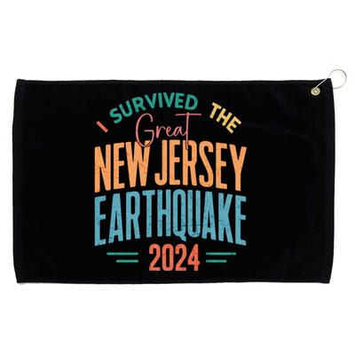 I Survived The Great New Jersey Earthquake 2024 Grommeted Golf Towel