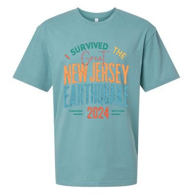 I Survived The Great New Jersey Earthquake 2024 Sueded Cloud Jersey T-Shirt