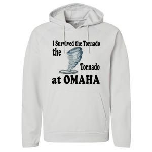 I Survived The Tornado At Omaha Funny Natural Disaster Performance Fleece Hoodie