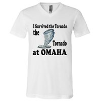 I Survived The Tornado At Omaha Funny Natural Disaster V-Neck T-Shirt