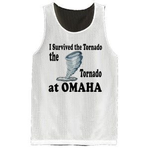 I Survived The Tornado At Omaha Funny Natural Disaster Mesh Reversible Basketball Jersey Tank