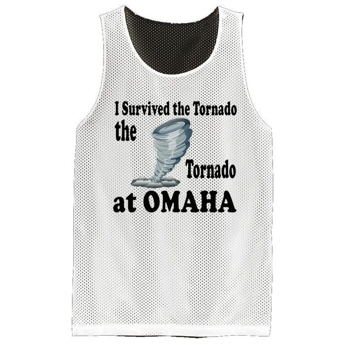 I Survived The Tornado At Omaha Funny Natural Disaster Mesh Reversible Basketball Jersey Tank