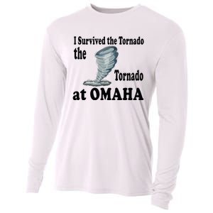 I Survived The Tornado At Omaha Funny Natural Disaster Cooling Performance Long Sleeve Crew