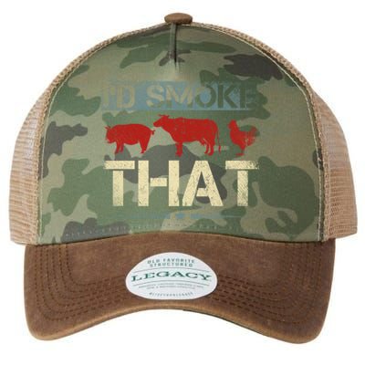 Id Smoke That Barbecue Meaningful Gift Legacy Tie Dye Trucker Hat