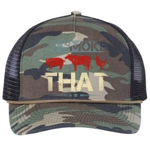 Id Smoke That Barbecue Meaningful Gift Retro Rope Trucker Hat Cap