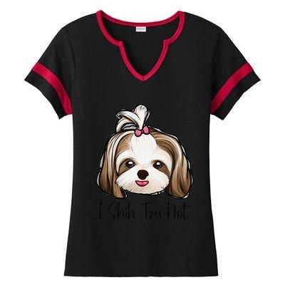 I Shih Tzu Not Funny Shih Tzu Mom Dog Lovers Mothers Day Ladies Halftime Notch Neck Tee