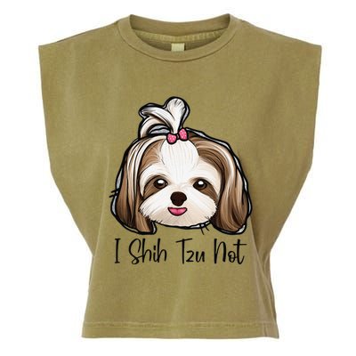 I Shih Tzu Not Funny Shih Tzu Mom Dog Lovers Mothers Day Garment-Dyed Women's Muscle Tee