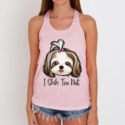 I Shih Tzu Not Funny Shih Tzu Mom Dog Lovers Mothers Day Women's Knotted Racerback Tank