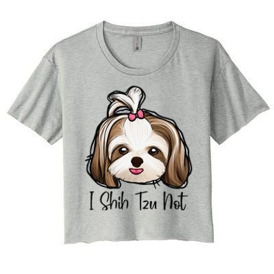 I Shih Tzu Not Funny Shih Tzu Mom Dog Lovers Mothers Day Women's Crop Top Tee