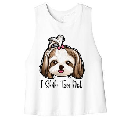 I Shih Tzu Not Funny Shih Tzu Mom Dog Lovers Mothers Day Women's Racerback Cropped Tank