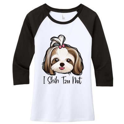 I Shih Tzu Not Funny Shih Tzu Mom Dog Lovers Mothers Day Women's Tri-Blend 3/4-Sleeve Raglan Shirt