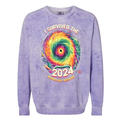 I Survived The 2024 Hurricane Season Colorblast Crewneck Sweatshirt