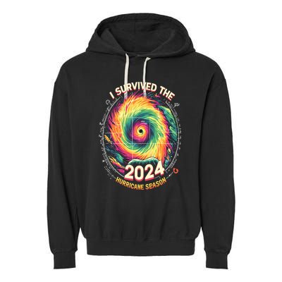 I Survived The 2024 Hurricane Season Garment-Dyed Fleece Hoodie