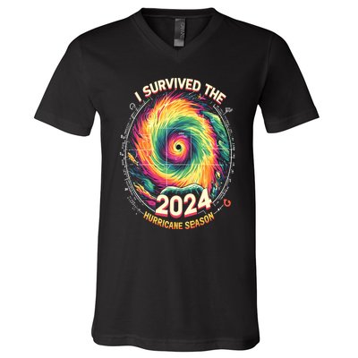 I Survived The 2024 Hurricane Season V-Neck T-Shirt