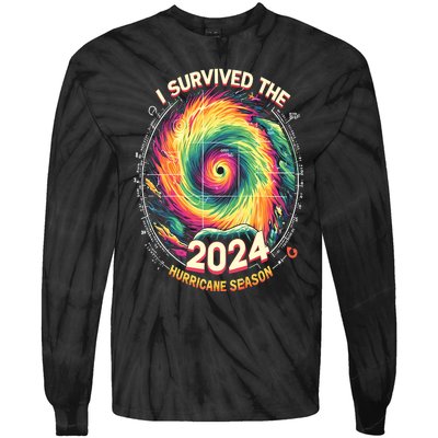 I Survived The 2024 Hurricane Season Tie-Dye Long Sleeve Shirt