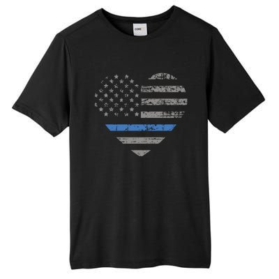 I Support The Thin Blue Line Heart Flag Gift Tall Fusion ChromaSoft Performance T-Shirt