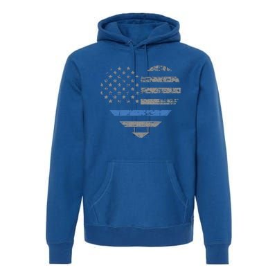 I Support The Thin Blue Line Heart Flag Gift Premium Hoodie