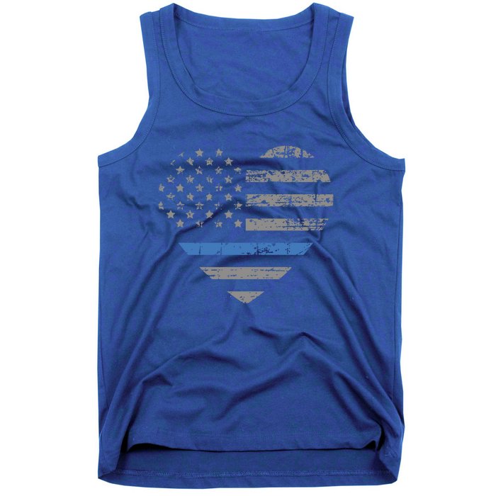 I Support The Thin Blue Line Heart Flag Gift Tank Top