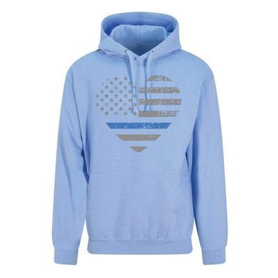 I Support The Thin Blue Line Heart Flag Gift Unisex Surf Hoodie