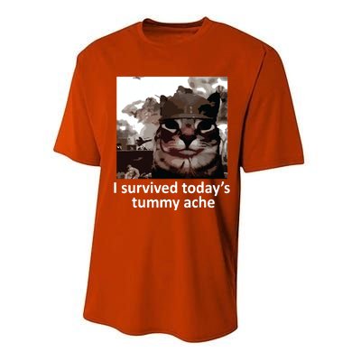 I Survived Todays Tummy Ache Performance Sprint T-Shirt