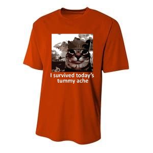 I Survived Todays Tummy Ache Youth Performance Sprint T-Shirt