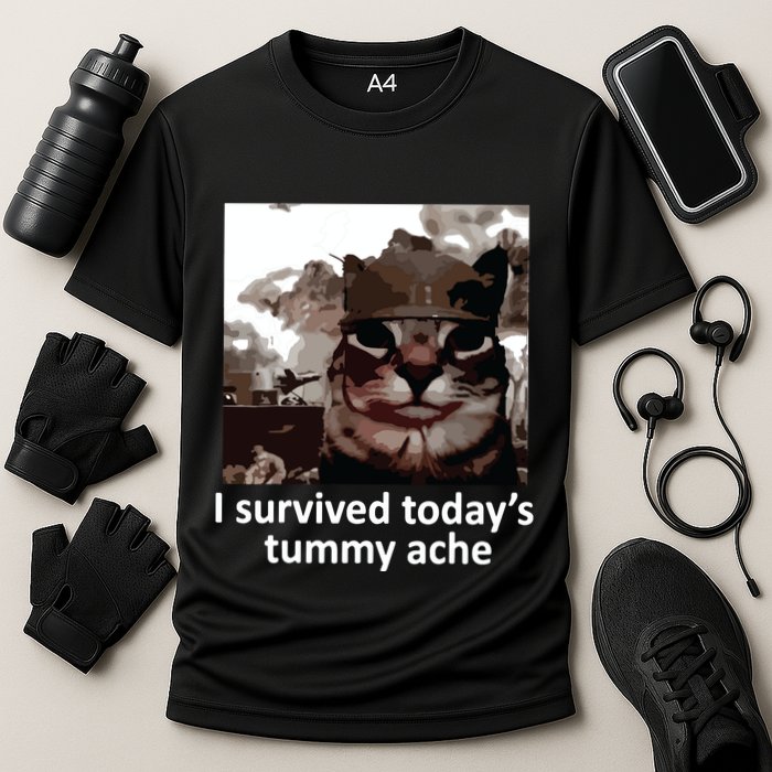 I Survived Todays Tummy Ache Cooling Performance Crew T-Shirt