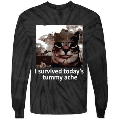 I Survived Todays Tummy Ache Tie-Dye Long Sleeve Shirt