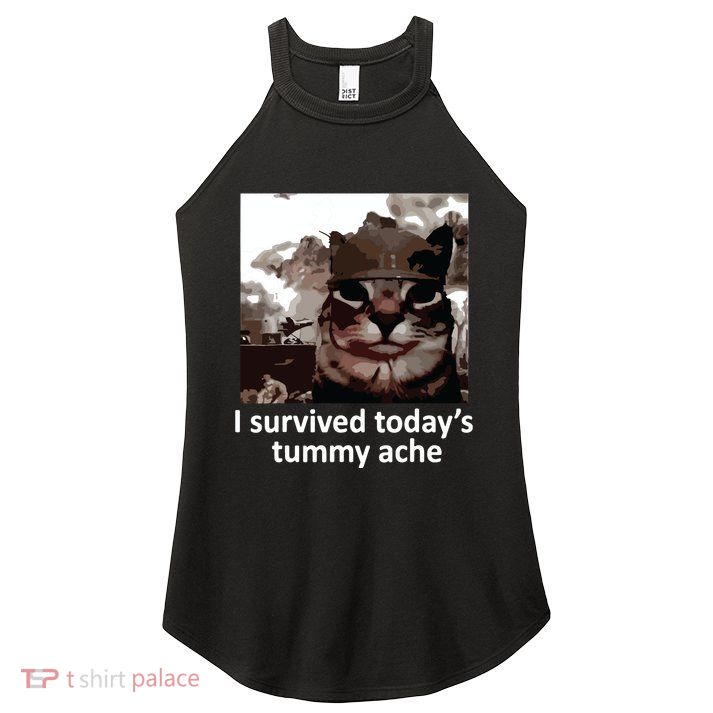 I Survived Todays Tummy Ache Women's Perfect Tri Rocker Tank
