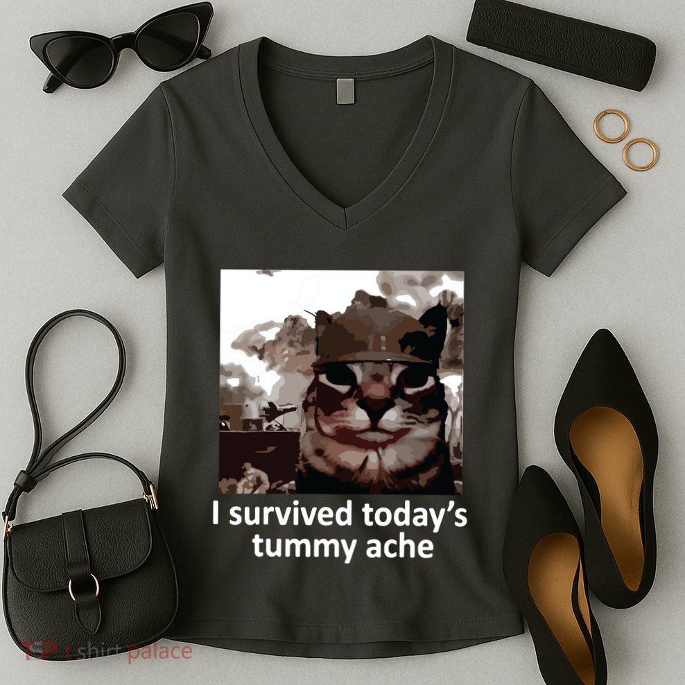 I Survived Todays Tummy Ache Women's V-Neck T-Shirt