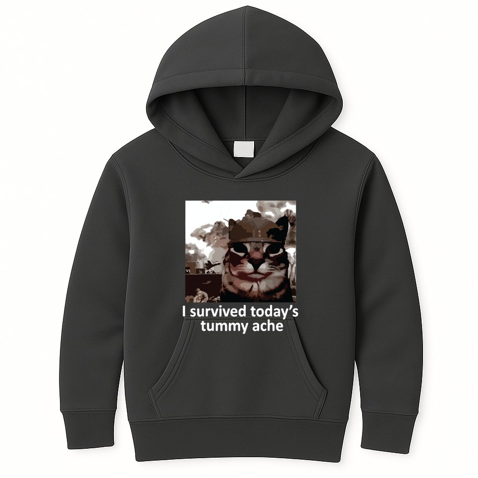 I Survived Todays Tummy Ache Kids Hoodie