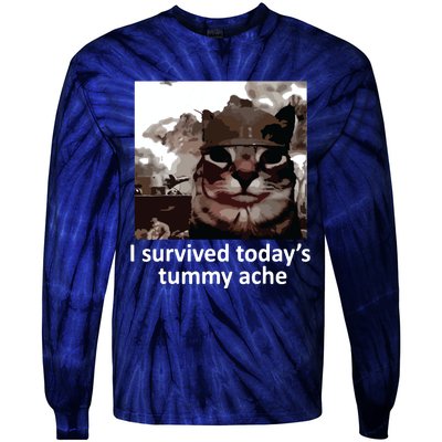 I Survived Todays Tummy Ache Tie-Dye Long Sleeve Shirt