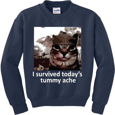 I Survived Todays Tummy Ache Kids Sweatshirt