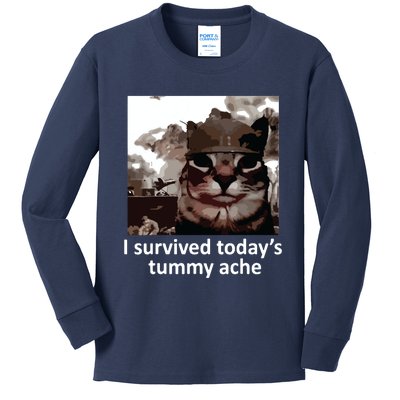 I Survived Todays Tummy Ache Kids Long Sleeve Shirt