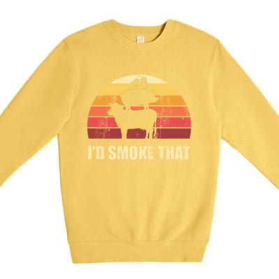 Id Smoke That Barbecue Gift Premium Crewneck Sweatshirt