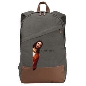 I Saw That Funny Jesus Christian Women Gift Cotton Canvas Backpack