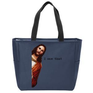 I Saw That Funny Jesus Christian Women Gift Zip Tote Bag