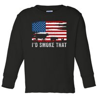 Id Smoke That Barbecue Toddler Long Sleeve Shirt