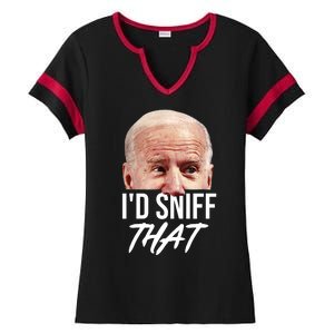 I'd Sniff That Funny Joe Biden Ladies Halftime Notch Neck Tee