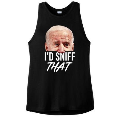 I'd Sniff That Funny Joe Biden Ladies PosiCharge Tri-Blend Wicking Tank