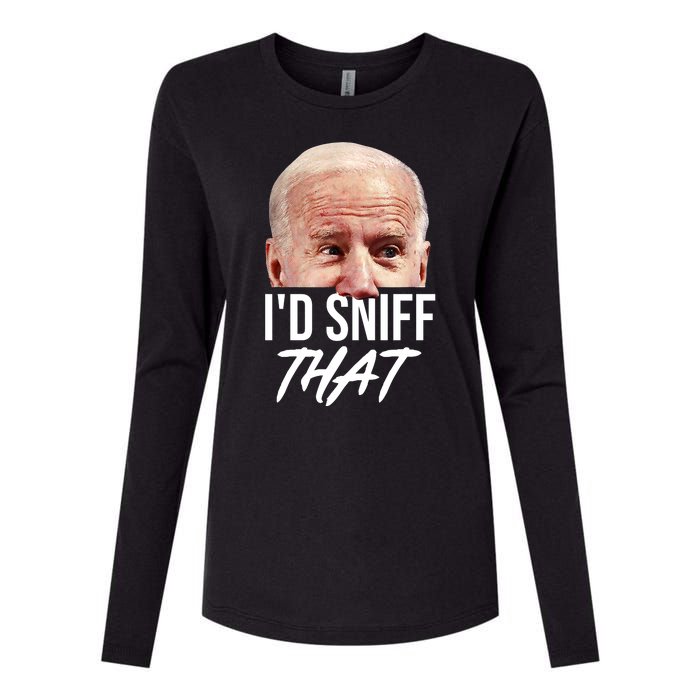 I'd Sniff That Funny Joe Biden Womens Cotton Relaxed Long Sleeve T-Shirt