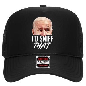 I'd Sniff That Funny Joe Biden High Crown Mesh Back Trucker Hat