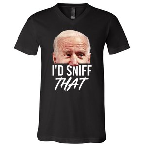 I'd Sniff That Funny Joe Biden V-Neck T-Shirt