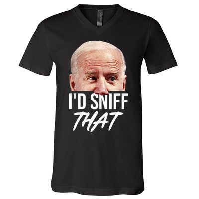 I'd Sniff That Funny Joe Biden V-Neck T-Shirt
