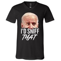 I'd Sniff That Funny Joe Biden V-Neck T-Shirt