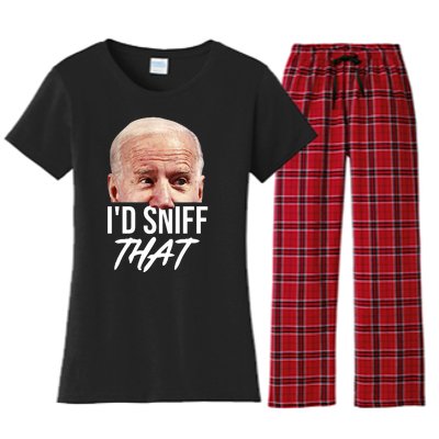 I'd Sniff That Funny Joe Biden Women's Flannel Pajama Set