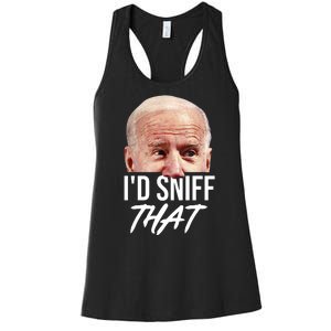 I'd Sniff That Funny Joe Biden Women's Racerback Tank