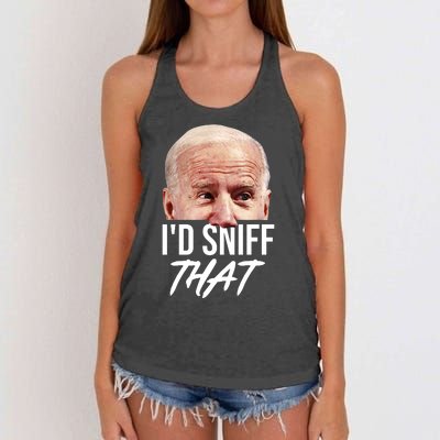 I'd Sniff That Funny Joe Biden Women's Knotted Racerback Tank