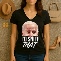 I'd Sniff That Funny Joe Biden Women's V-Neck T-Shirt