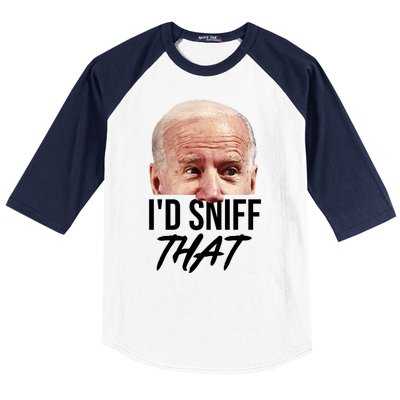 I'd Sniff That Funny Joe Biden Baseball Sleeve Shirt