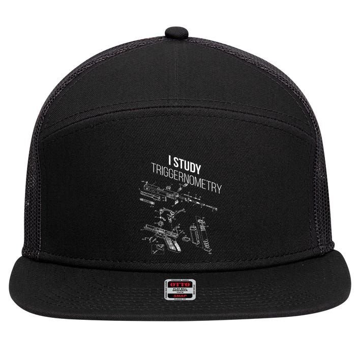 I Study Triggernometry 7 Panel Mesh Trucker Snapback Hat